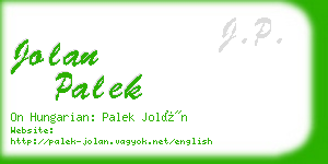 jolan palek business card